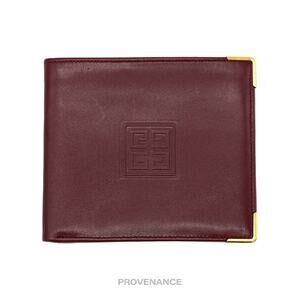 🔴 Givenchy Logo Bifold Wallet - Red Leather